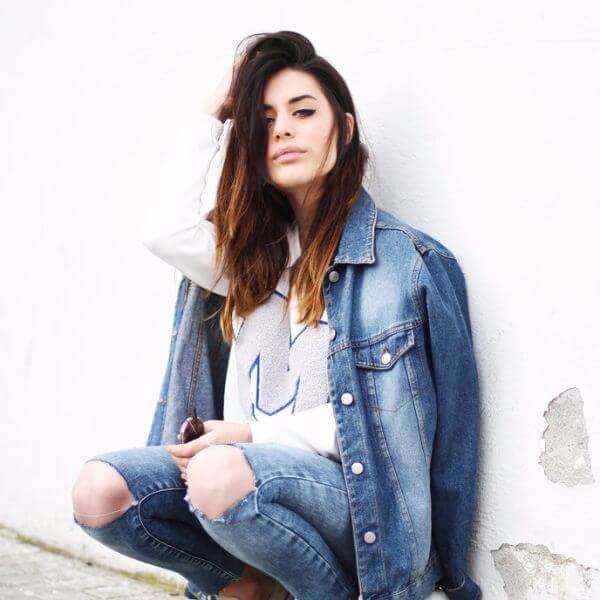 Ripped jeans look