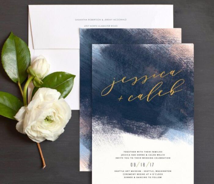 brushstroke wedding invitations