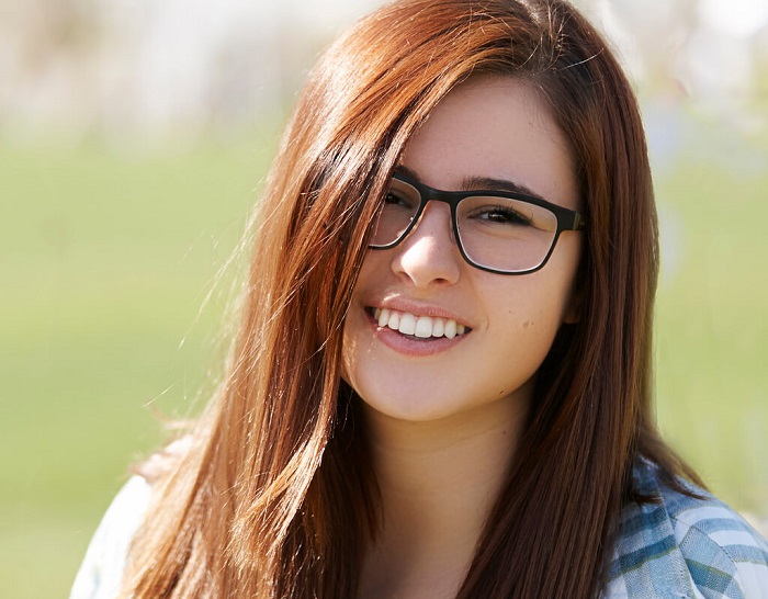 closeup of naturally brown hair