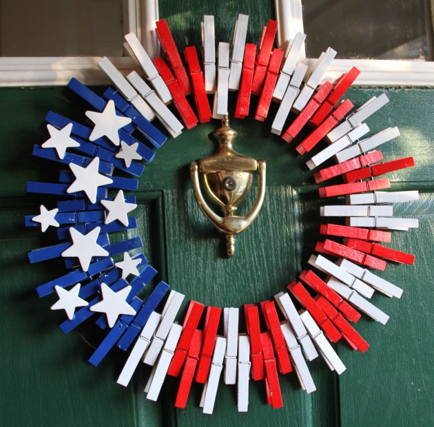 clothespins wreath