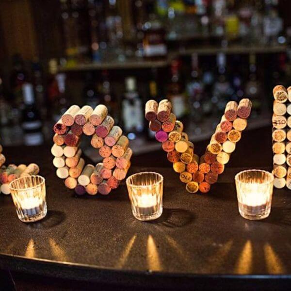 monograms as wine cork crafts