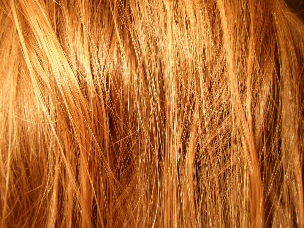 red dyed hair